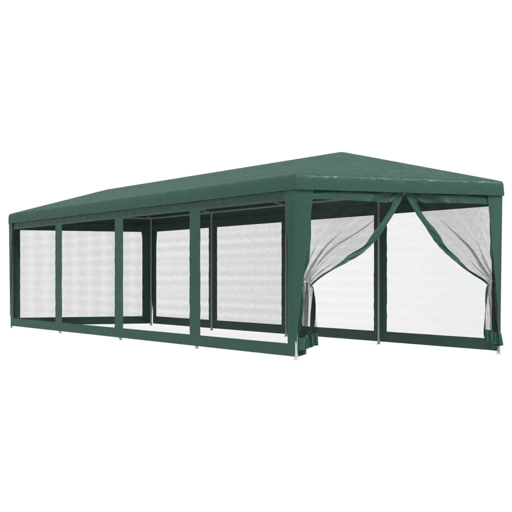 Grünes Partyzelt 3x12 m mit Mesh-Seitenwänden