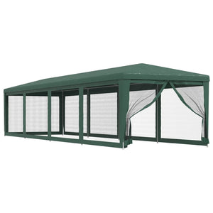 Grünes Partyzelt 3x12 m mit Mesh-Seitenwänden