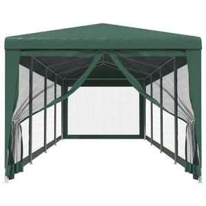 Grünes Partyzelt 3x12 m mit Mesh-Seitenwänden