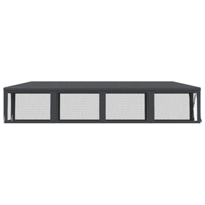 Partyzelt Anthrazit 3x12 m mit Mesh-Seitenwänden