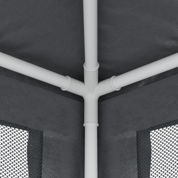 Partyzelt Anthrazit 3x12 m mit Mesh-Seitenwänden