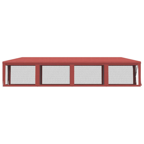 vidaXL Tonnelle de réception avec 10 parois latérales en maille Rouge 3x12 m PEHD