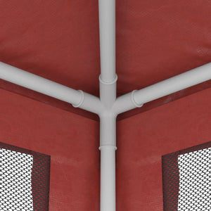 vidaXL Tonnelle de réception avec 10 parois latérales en maille Rouge 3x12 m PEHD