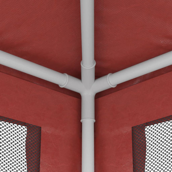 vidaXL Tonnelle de réception avec 10 parois latérales en maille Rouge 3x12 m PEHD