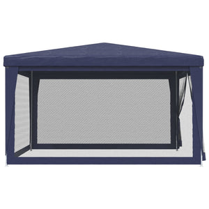 Blaues Partyzelt 4x4 m mit Mesh-Seitenwänden