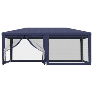Blaues Partyzelt 6x4 m mit Mesh-Seitenwänden