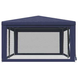 Blaues Partyzelt 6x4 m mit Mesh-Seitenwänden