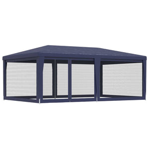 Blaues Partyzelt 6x4 m mit Mesh-Seitenwänden