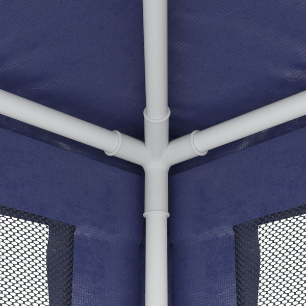 Blaues Partyzelt 6x4 m mit Mesh-Seitenwänden