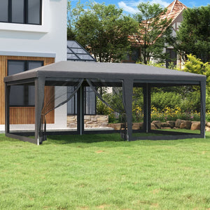 vidaXL Tonnelle de réception avec 6 parois en maille anthracite 6x4 m HDPE