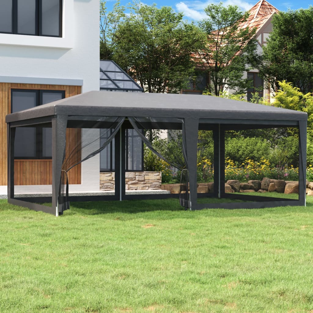 vidaXL Tonnelle de réception avec 6 parois en maille anthracite 6x4 m HDPE