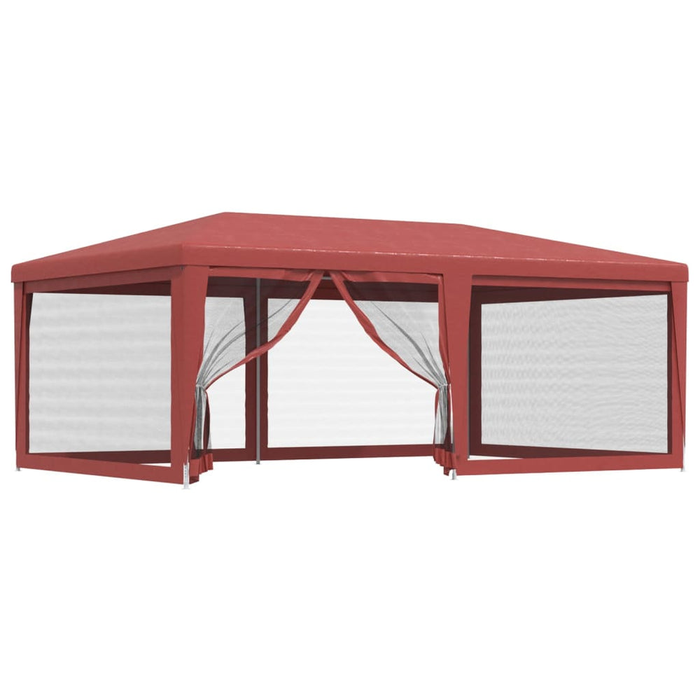 Rotes Partyzelt 6x4 m mit Mesh-Seitenwänden