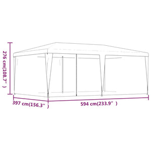 vidaXL Party Tent with 6 Mesh Side Walls Red 6x4 m HDPE