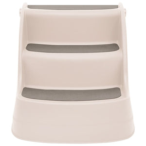Hundetreppe mit 3 Stufen Klappbar Creme 50x38x38 cm Kunststoff