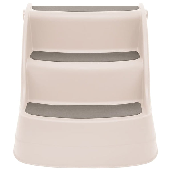Hundetreppe mit 3 Stufen Klappbar Creme 50x38x38 cm Kunststoff