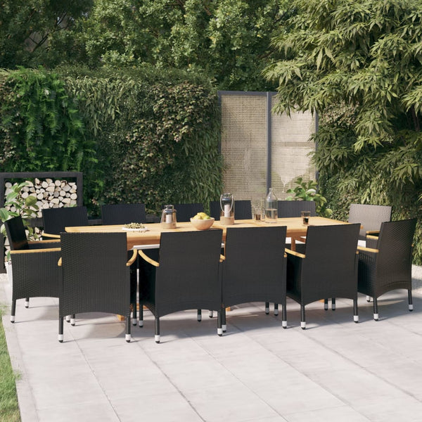 13-tlg. Garten-Essgruppe mit Kissen Schwarz
