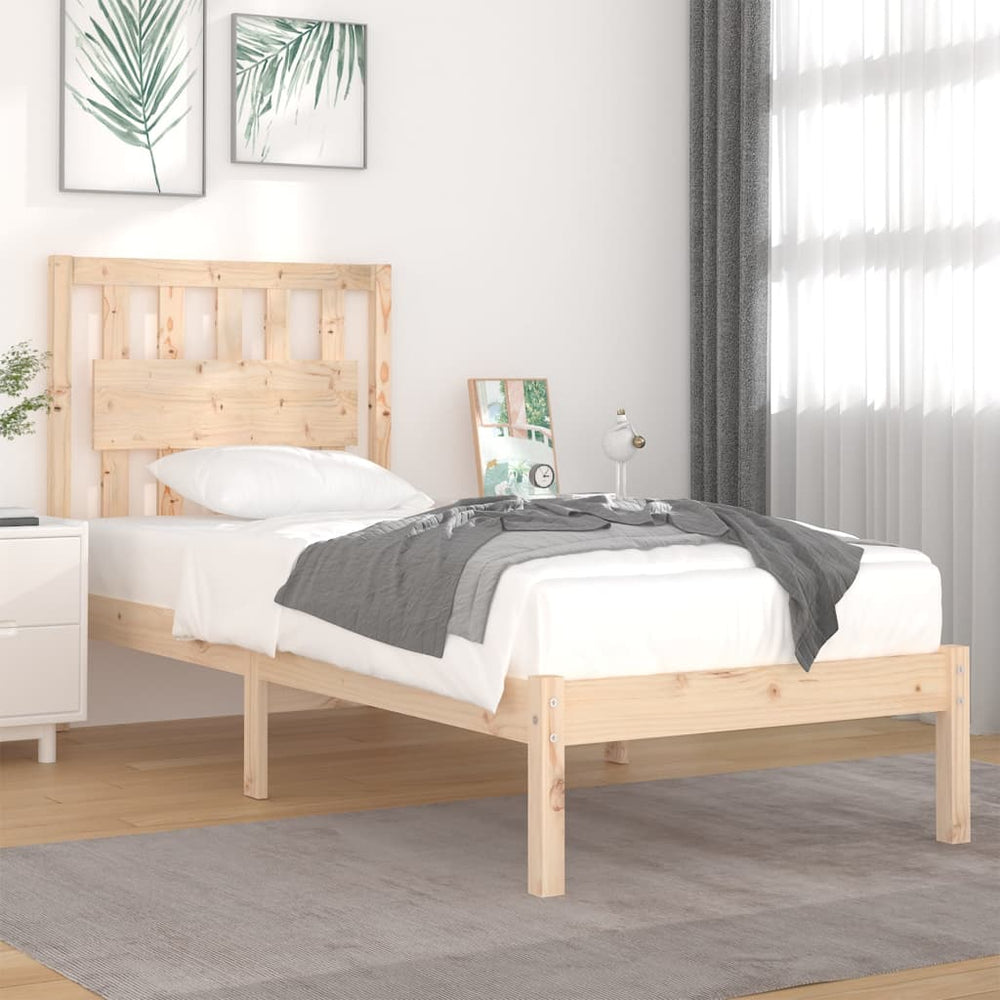 vidaXL Lit en bois massif pin 90x200 cm