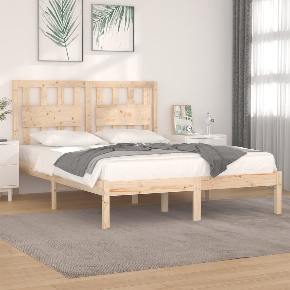 vidaXL Lit en bois massif pin 160x200 cm
