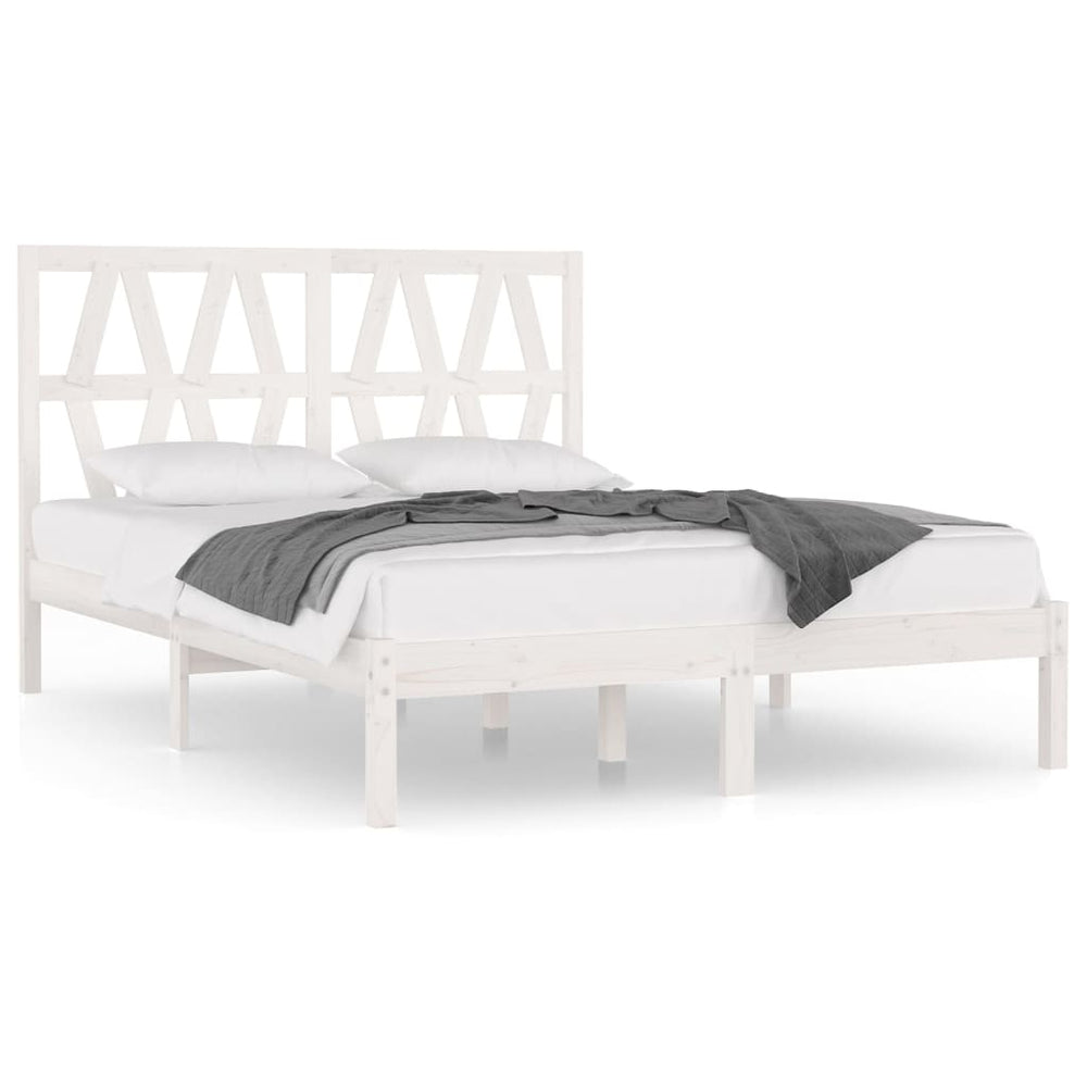 vidaXL Lit en bois massif blanc pin 120x190 cm