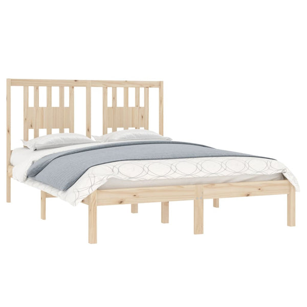 vidaXL Solid Wood Bed 135x190 cm