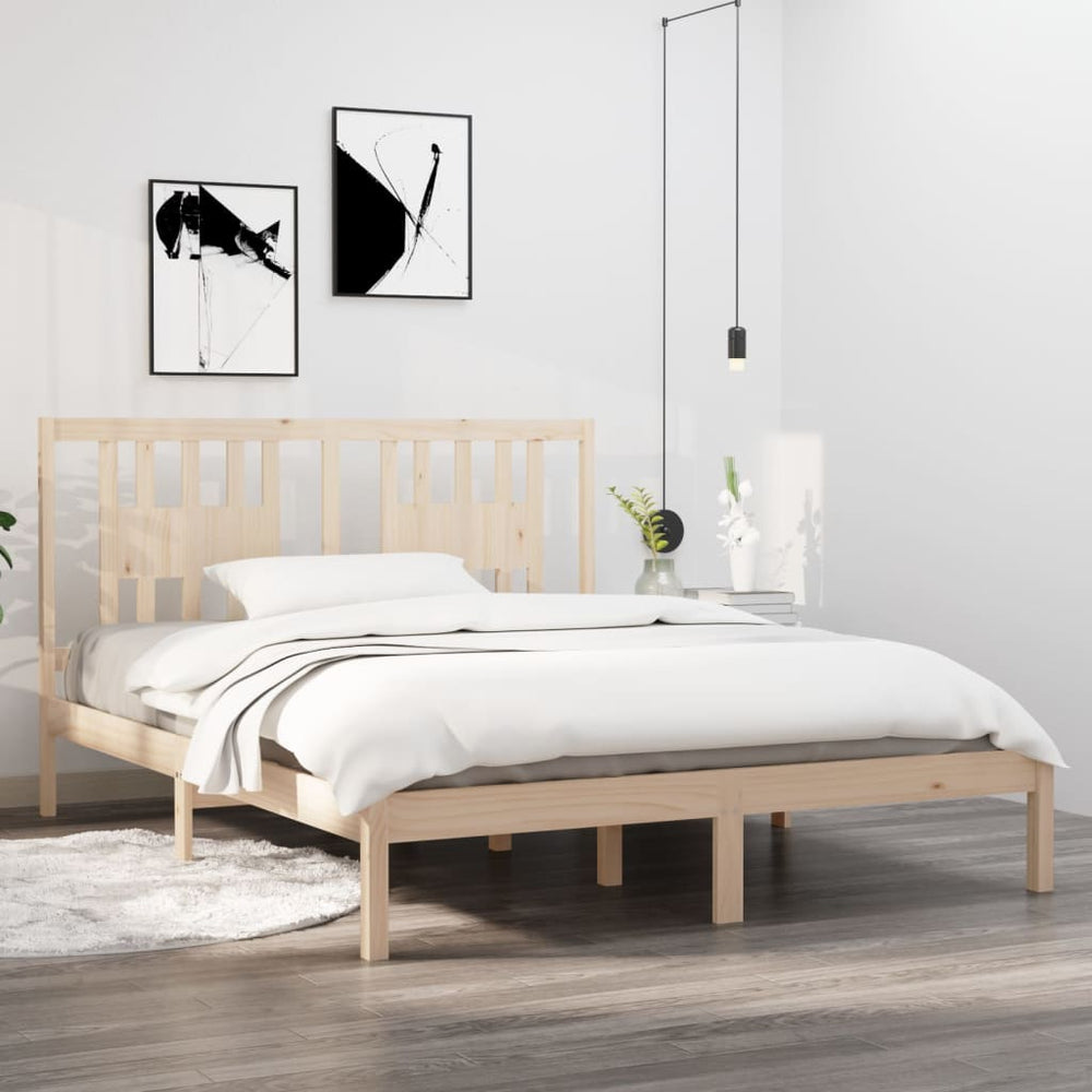 vidaXL Lit en bois massif pin 160x200 cm