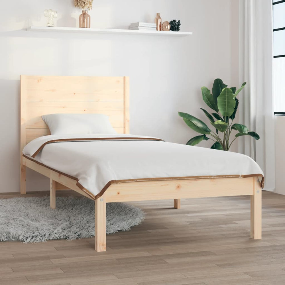 vidaXL Lit en bois massif 75x190 cm