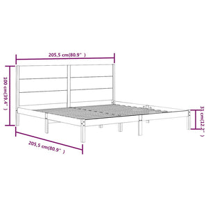 Massivholzbett Schwarz Kiefer 200x200 cm