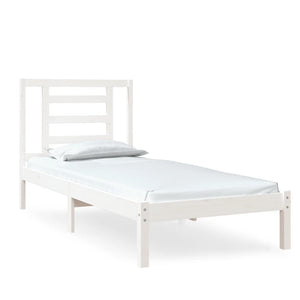 vidaXL Lit en bois massif blanc 75x190 cm