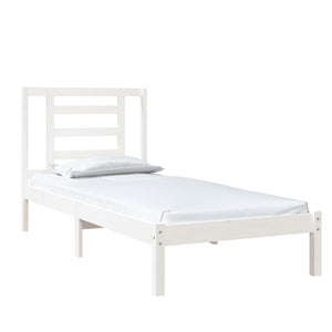 vidaXL Lit en bois massif blanc 75x190 cm