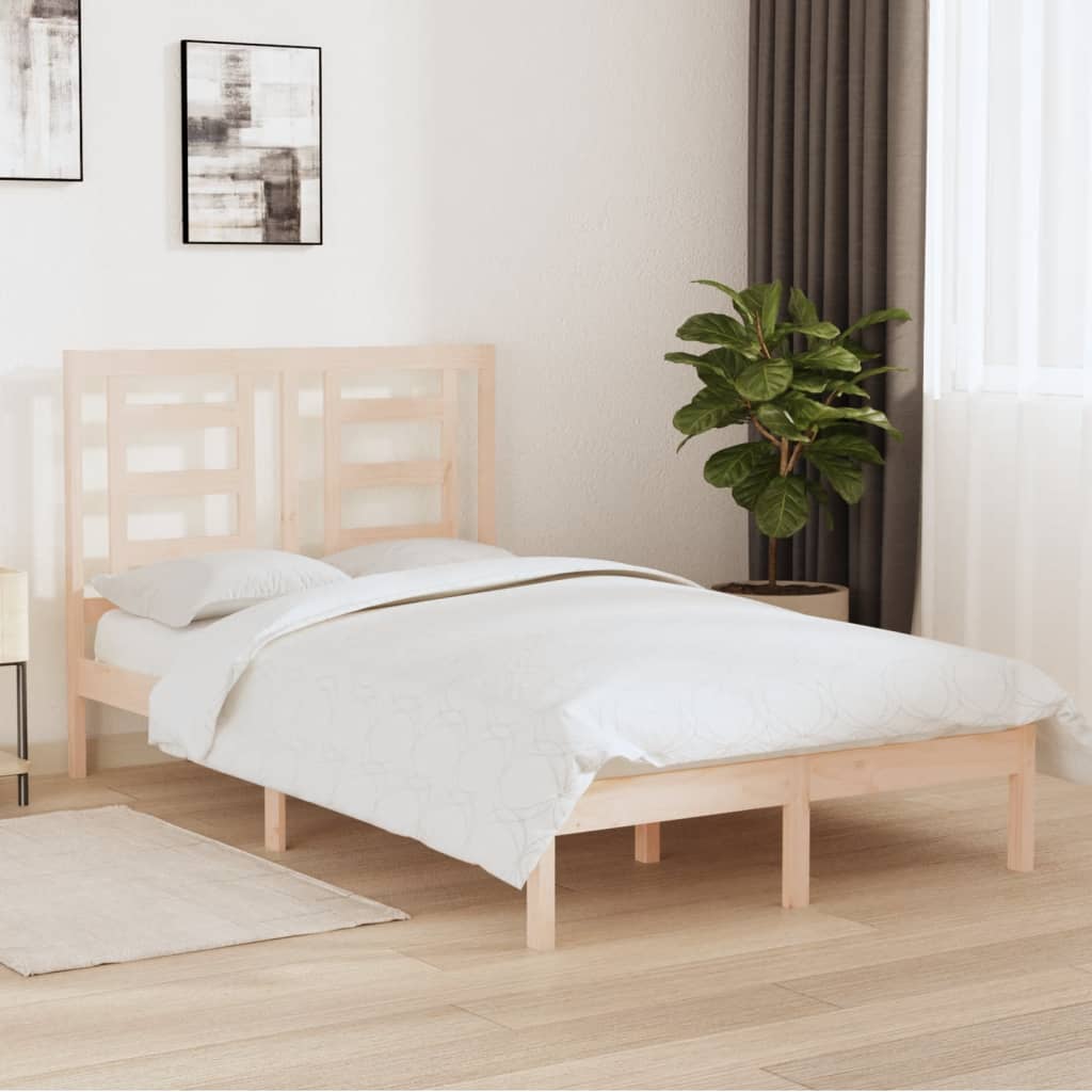 vidaXL Lit en bois massif 120 x 190 cm