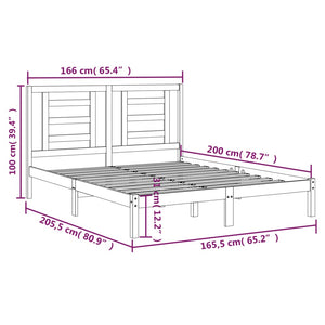 vidaXL Lit en bois massif sans matelas 160x200 cm pin
