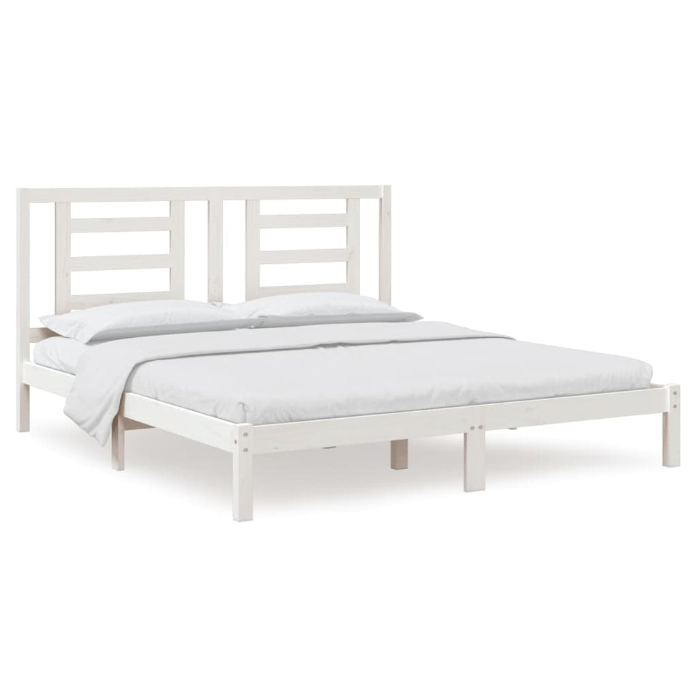 vidaXL Solid Wood Bed White 180x200 cm