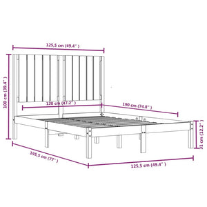 vidaXL Lit en bois massif 120 x 190 cm