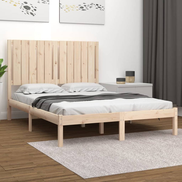 vidaXL Lit en bois massif 120 x 190 cm