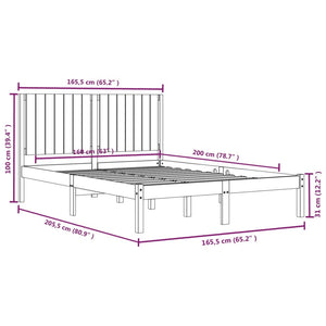 vidaXL Lit en bois massif sans matelas 160x200 cm pin