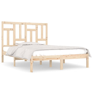 vidaXL Lit en bois massif 135x190 cm