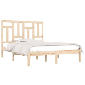 vidaXL Lit en bois massif 135x190 cm