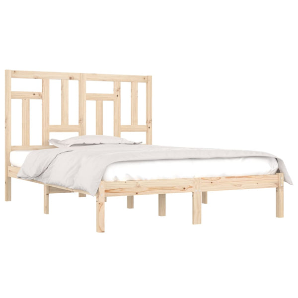 vidaXL Lit en bois massif 135x190 cm
