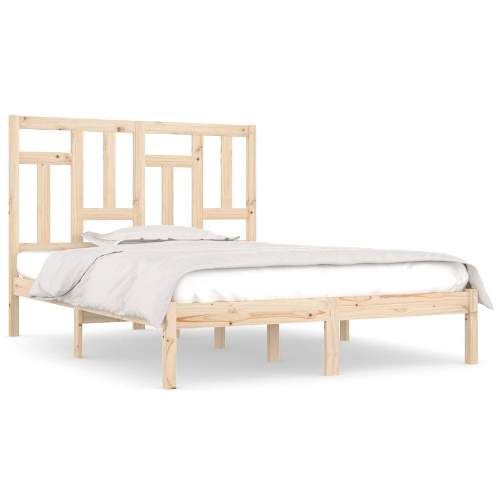 vidaXL Solid Pine Wood Bed 140x190 cm