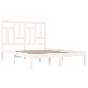Massivholzbett ohne Matratze Weiß 140x190 cm Kiefernholz