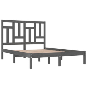 Massivholzbett Grau Kiefer 200x200 cm
