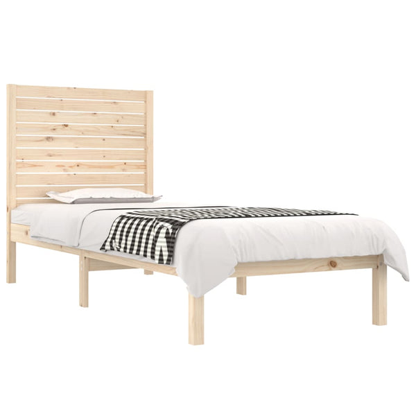 vidaXL Lit en bois massif 75x190 cm