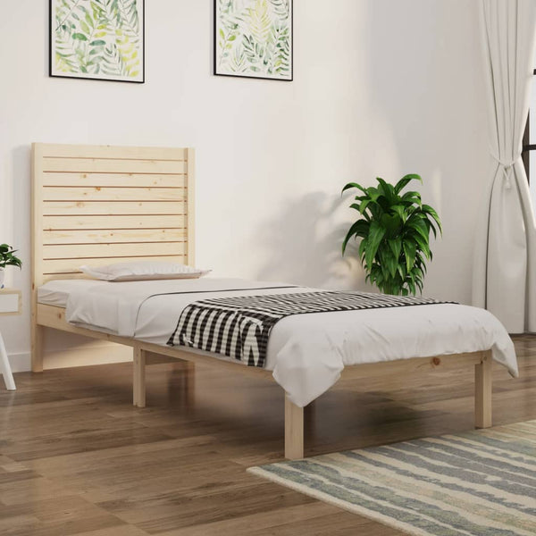 vidaXL Lit en bois massif 75x190 cm