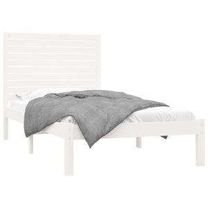 vidaXL Lit en bois massif Blanc 90x200 cm