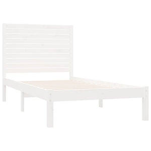 vidaXL Lit en bois massif Blanc 90x200 cm