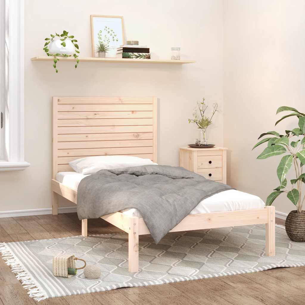 vidaXL Lit en bois massif 100 x 200 cm