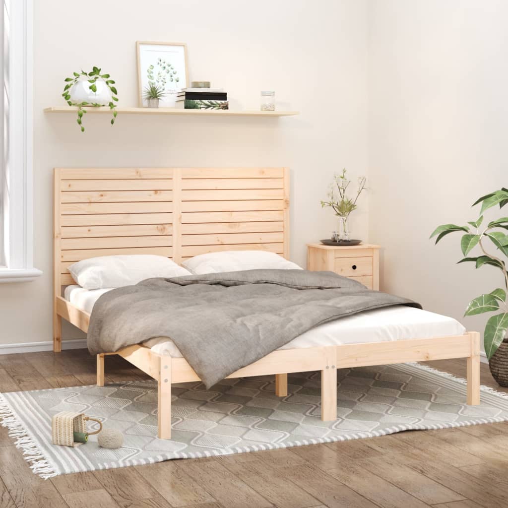 vidaXL Lit en bois massif 160x200 cm