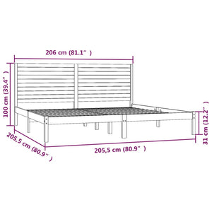 vidaXL Lit en bois massif 200x200 cm