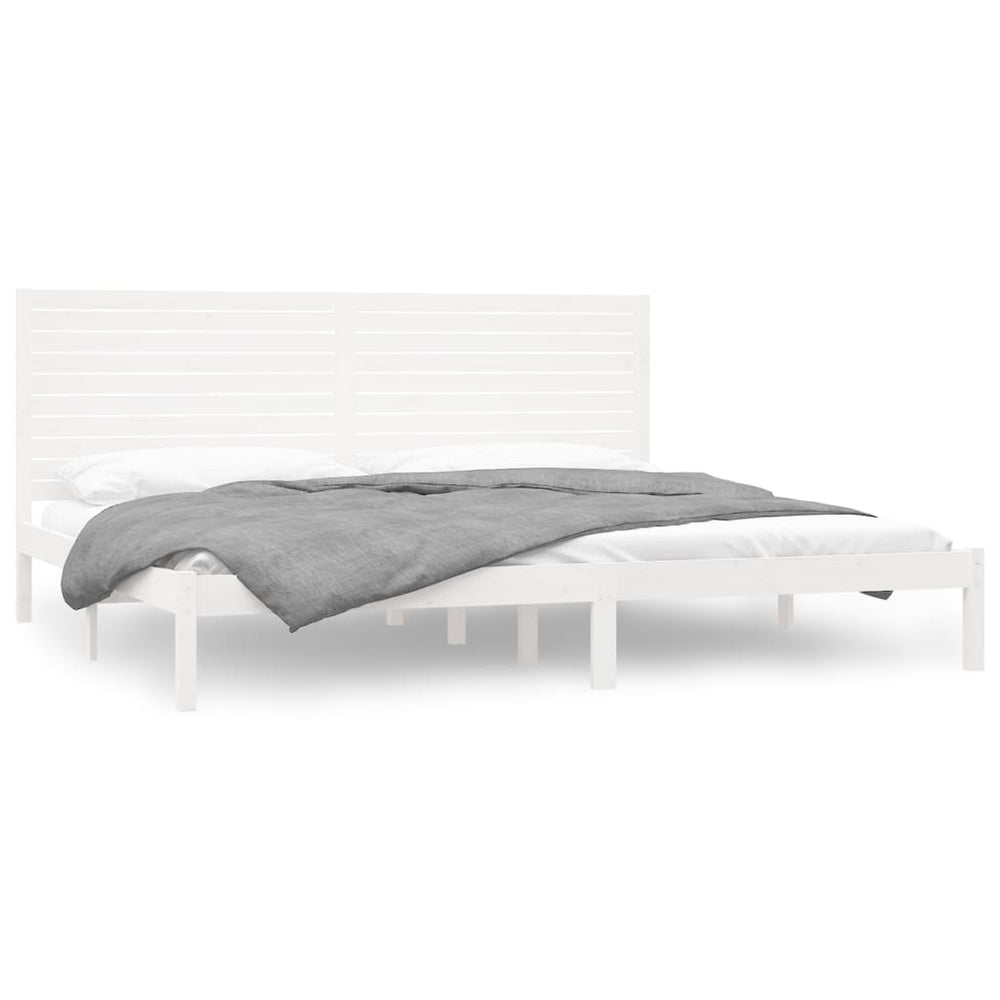 vidaXL Solid Wood Bed White 200x200 cm