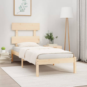 vidaXL Lit en bois massif 75x190 cm